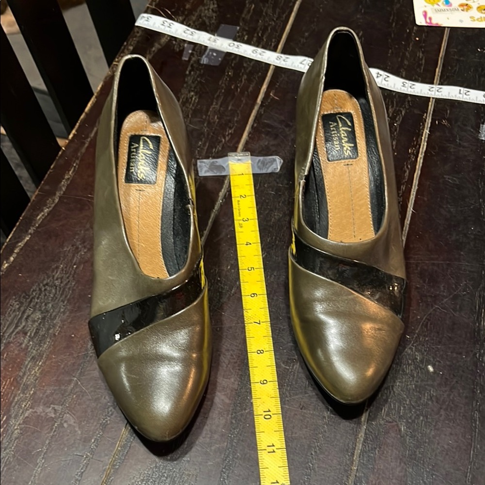 Clarks Metallic Olive Heels